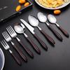 Abay Wenge Wood Handle 304 Stainless Steel Dinner Spoon Set