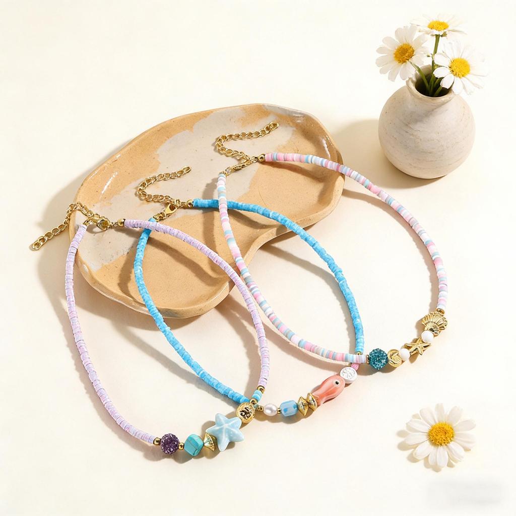 European Bohemian Beach Shell & Starfish Necklace for Women