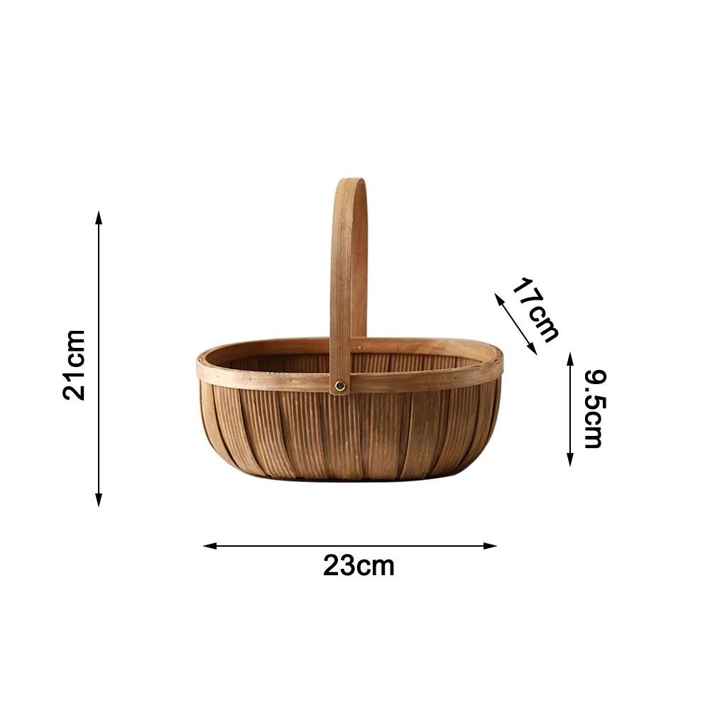 Home Wicker Basket Empty Oval Willow Woven Box Easter Large Organize Vegetables Basket With Handle Picnic Basket Present