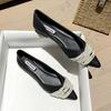 Spring Summer Fashion Flats for Women Pointed Toe Pearl Elegant Office Lady Shoes Flat Woman Single Shoes Black