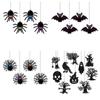 Witch Halloween Party Prop Raven Pumpkin Home Decoration Halloween Paper Hanging Pendant  Party