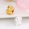 Sterling Silver 999 Hello Kitty Bow Knot Beaded Cartoon Cat Handmade Rope Jewelry Loose Beads