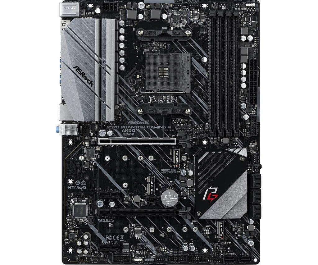 ASRock X570 Phantom Gaming 4 Kompatibel mit AMD Ryzen 5000 Serie CPUs X570 ATX Japanischer Händler Mainboard, (AM4 Sockel), [Offizielles Produkt]