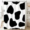 Stylish Animal Print Shower Curtain Black White Cow Skin Pattern for Bathroom Decorations Size: 72 x 84 inches (180x213cm)