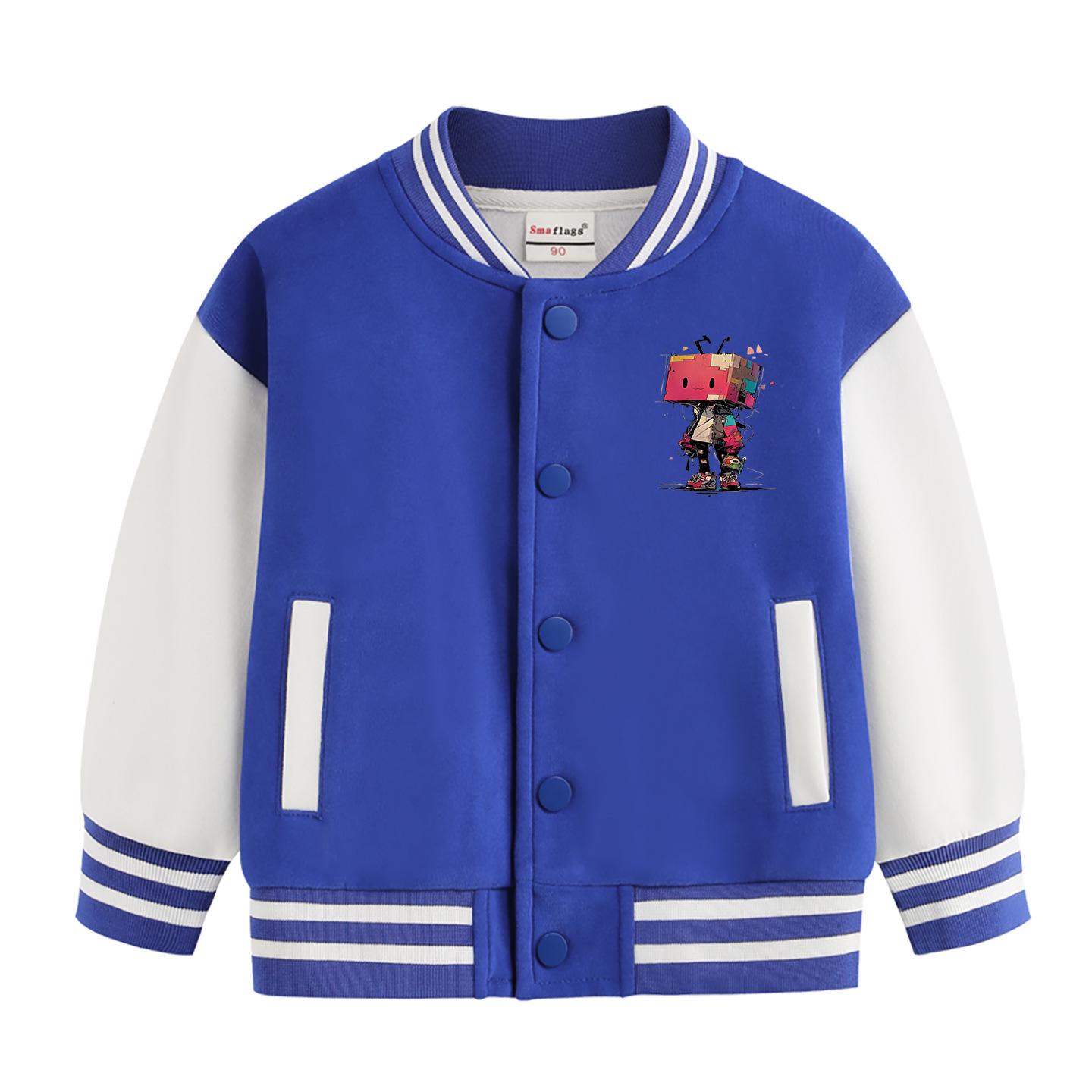 

2025 Boys Versatile Fleece-lined Baseball Jacket - Stylish Spring & Autumn Top 90 cm