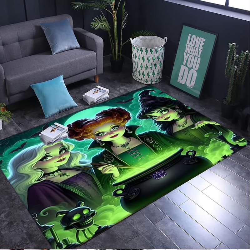 1PC Rug Witch Sisters In The Moonlight Carpet, Chair Rug,Area Rug for Office Bedroom Living Rooms Bedroom, Doormat Decor Christmas Fan Gifts