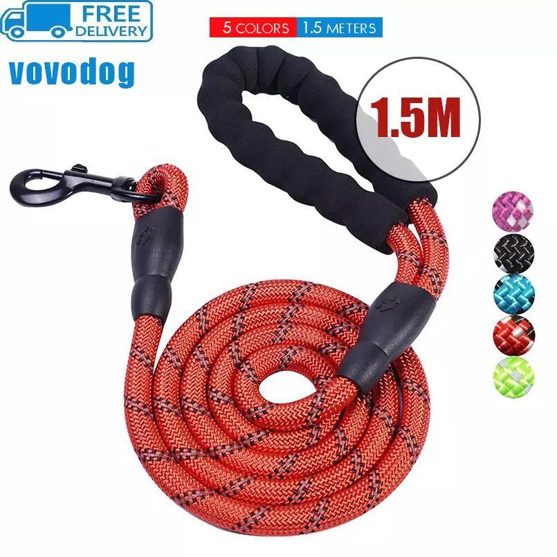 Reflective Nylon Dog Leash - Durable Round Rope for Medium & Large Dogs