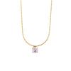 Exquisite 18K Gold Plated Titanium Steel Necklace with Diamond Water Drop Pendant and Square Sugar Clavicle Chain Design
