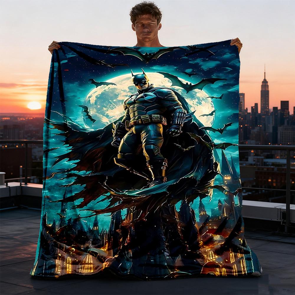1pc Batman Outdoor Flannel Throw Blanket Soft, Lightweight & Warm