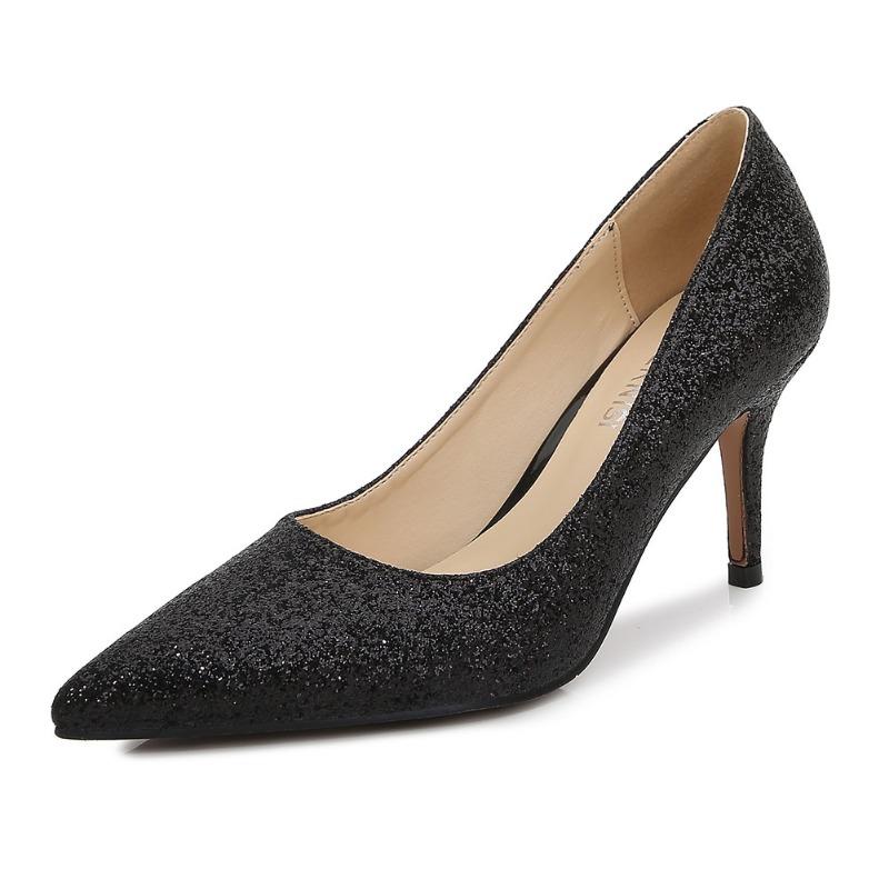 Myrnes's New Glitter Pointed High Heels Stiletto Autumn Single Shoes Supply Large Size Women's Shoes
