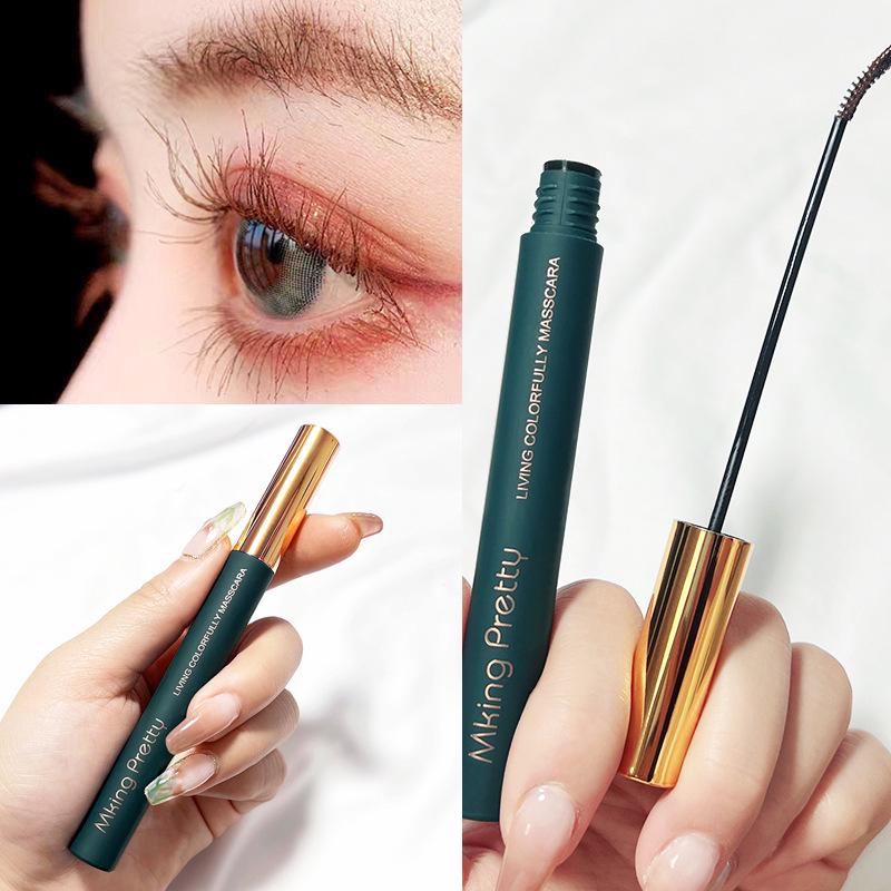 

MKING PRETTY Waterproof Long-Lasting Colored Mascara for Women - Curl-Enhancing, Thin Brush, No Smudge чорний