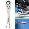 Flexible 10mm Ratchet Wrench Metal Keychain with 180 Degree Flexible Rotation Head for Fastening Application