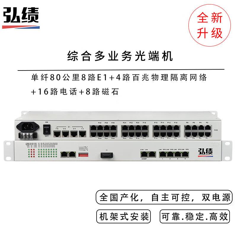Hongji Multi-Service Optical Multiplexer 8E1/16-Phone/8-Magneto/4-Ethernet