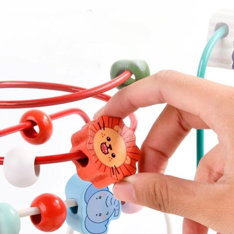 Children'S Puzzle Bead Game, Baby Polyhedron Early Childhood Education Building Block Beaded Boys And Girls Wooden Toys