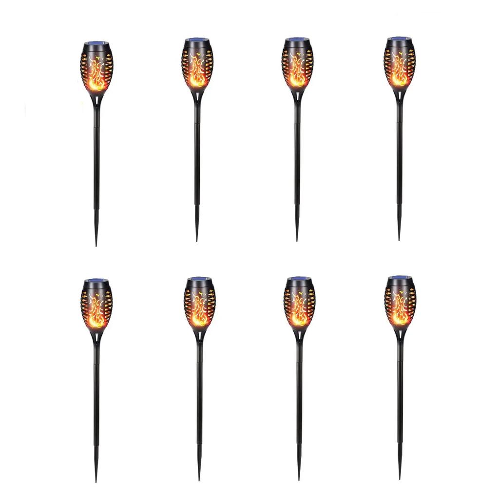 1/2/4/6/8/10Pcs Solar Flame Torch Lights Flickering Light Waterproof Garden Decoration Outdoor Lawn Path Yard Patio Floor Lamps