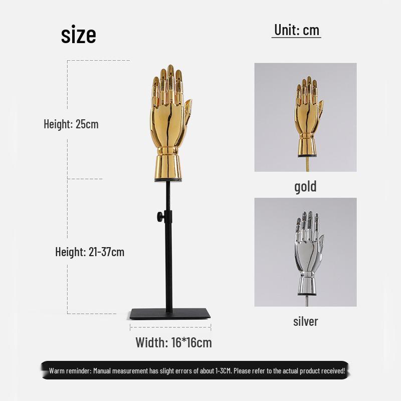 Electroplated Jewelry Display Stand: Mannequin Hand for Clothing Store Window, Glove Rack, and Ornament Display