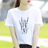 Bottom Shirt Ins Sweet Simple Flowers Round Neck Wear FeUnisex Print Fashion Internet Celebrity Commuter Shortsleeved Tshirt