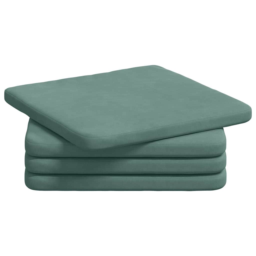 Seat Cushion Set 4 pcs Teal Green 40 x 40 x 3 cm Velvet