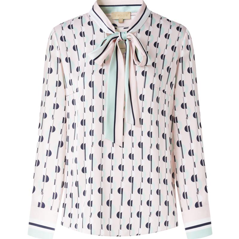 

PORTS Women s Embossed Light Pink Print Tie-Neck Long-Sleeve Shirt XS