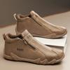 Men's Casual Leather Shoes Luxury Designer Men Ankle Boots Fashion Comfor Flats Outdoor Non Slip Men High Top Sneakers Moccasin