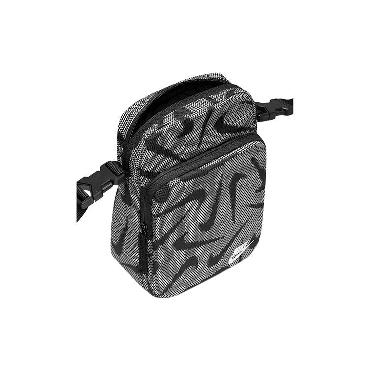Nova Bolsa Transversal de Tecido Nike Regular Unissex Preto Branco DQ5738-010