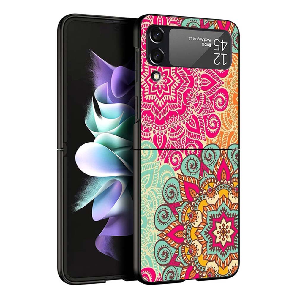 Totem Mandala Colorful Flower Phone Case For Samsung Galaxy Z Flip7 Flip6 5G Flip5 Flip4 Flip3 ZFlip 7 6 3 4 5 Shockproof Back C