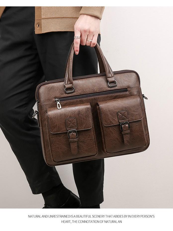 Men's 2026 Large Capacity Cross-border Shoulder Briefcase and Clutch Bag for Casual or Business Travel