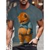 New Summer Men's Fashion T-shirt Personality Animal Printed Men's T-shirt Top