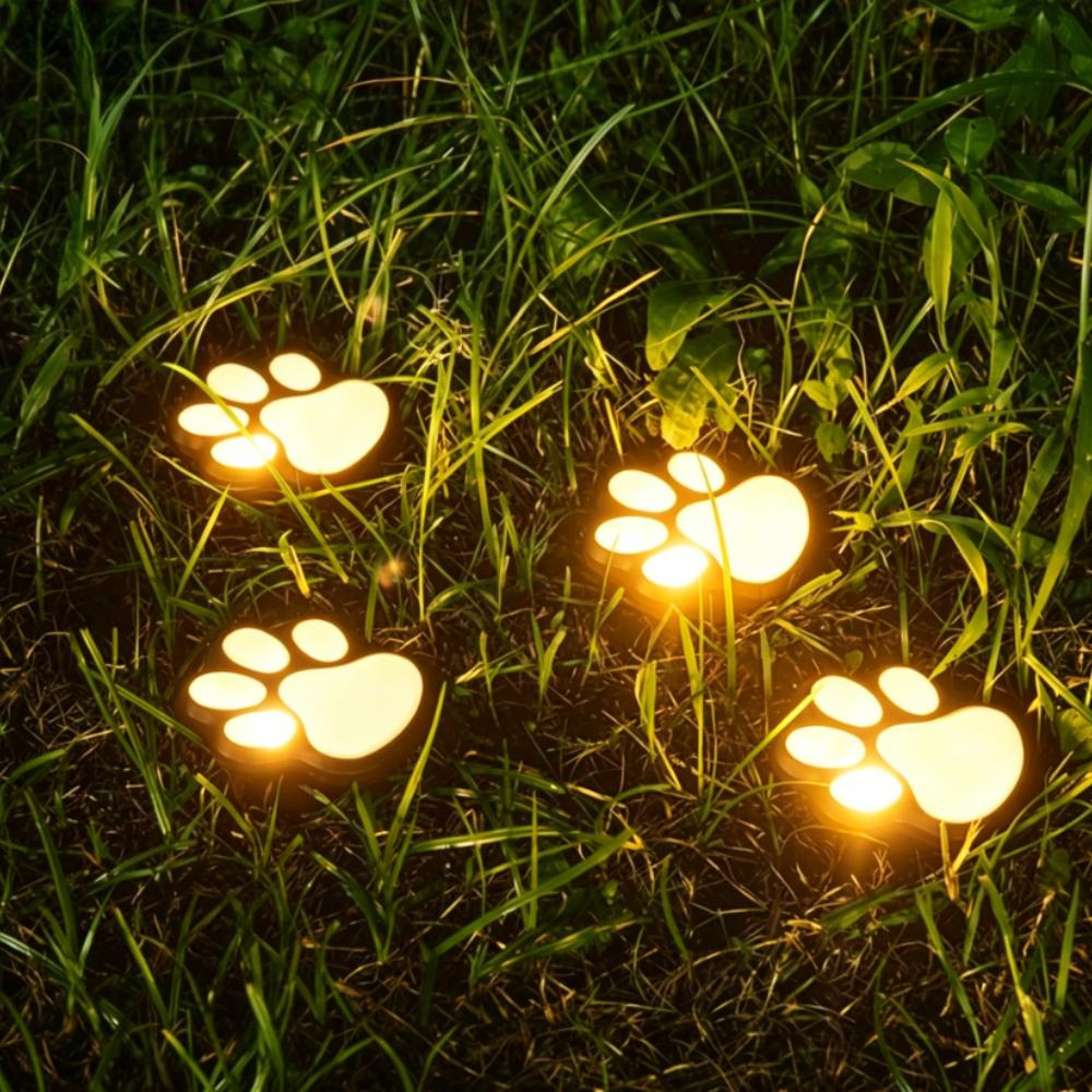 

4PCS Outdoor Solar Paw Print Buried Light LED Lawn Lighting Lamp Waterproof IP44 String Light for Garden Courtyard Decorations Warm Light -- 4PCS