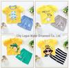 Kids' Summer Cotton Two-Piece Set: Cartoon Short Sleeve & Shorts for Toddlers