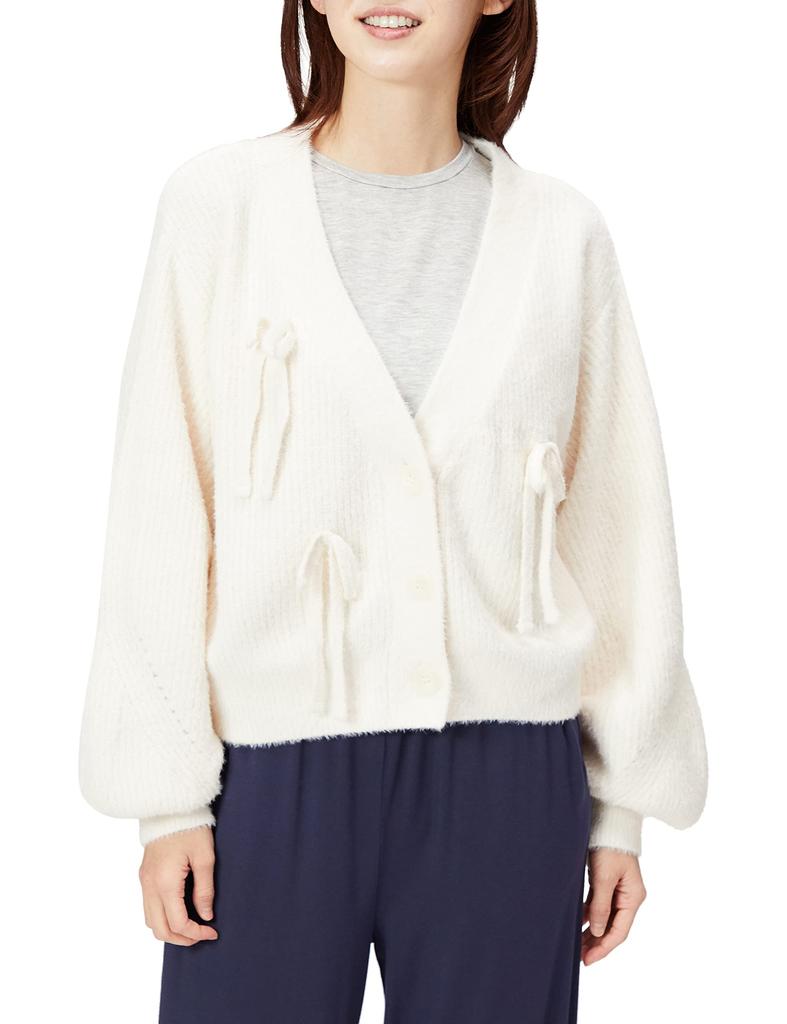 Gelato Pique Feather Ribbon Cardigan PWNT225090 OWHT F Women's
