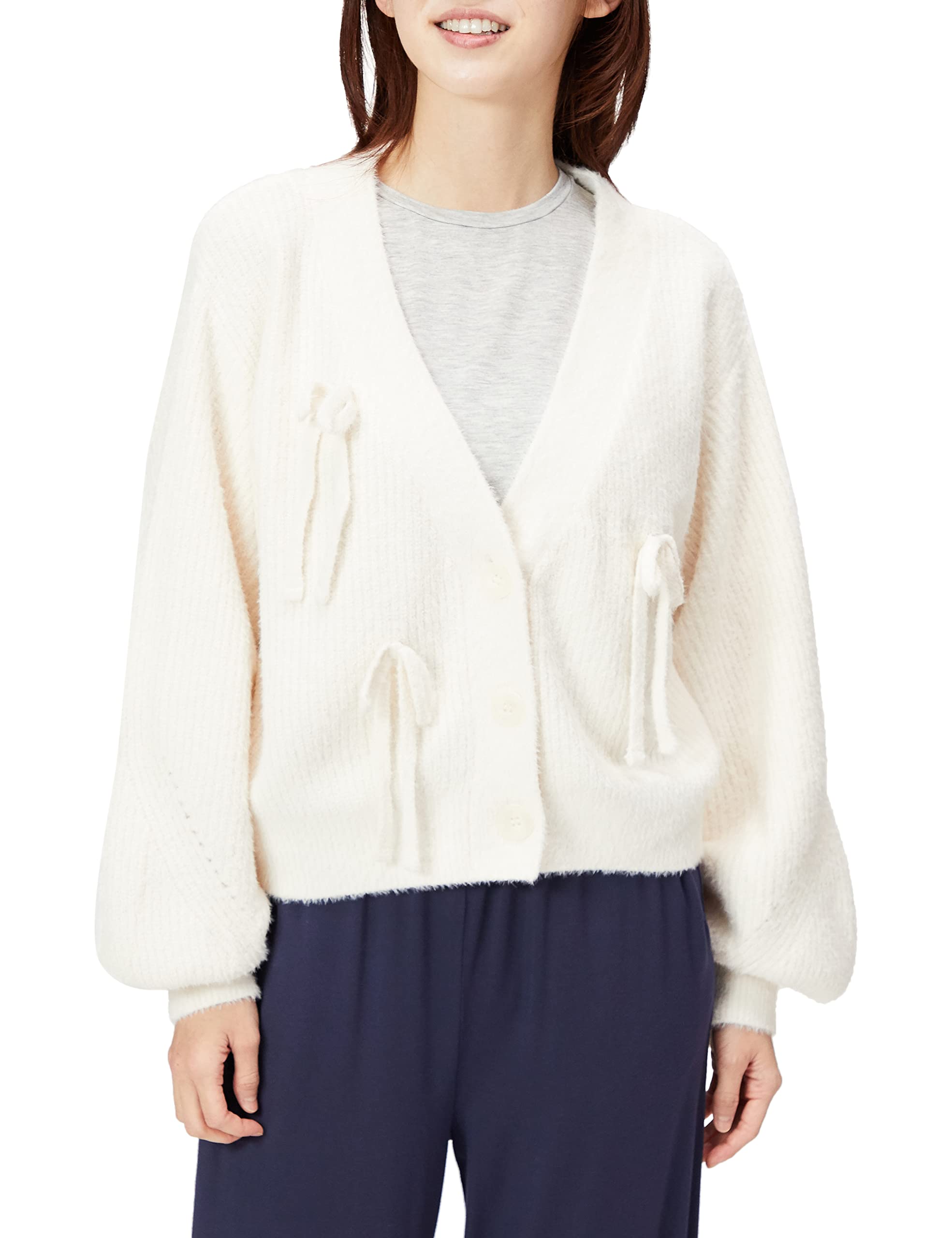 

Gelato Pique Feather Ribbon Cardigan PWNT225090 OWHT F Women s