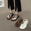 Sommar Damer Retro Stil Clip Tå Flats Sandaler Damer Komfort Mjuk Sula Gladiator Sandaletter