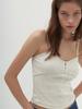 Heatherment Binding Button Camisole (Oatmeal Melange)