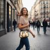 Fashionable Metallic Folded Handbag with Chain Luxury Designer Shoulder Cloud Purse Women Wedding Evening Clutch Bag Party Bag