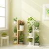 Pine Multi-Tier Plant Stand  Sturdy Freestanding Balcony Organizer  European Flower Rack for Greenery and Home Decor