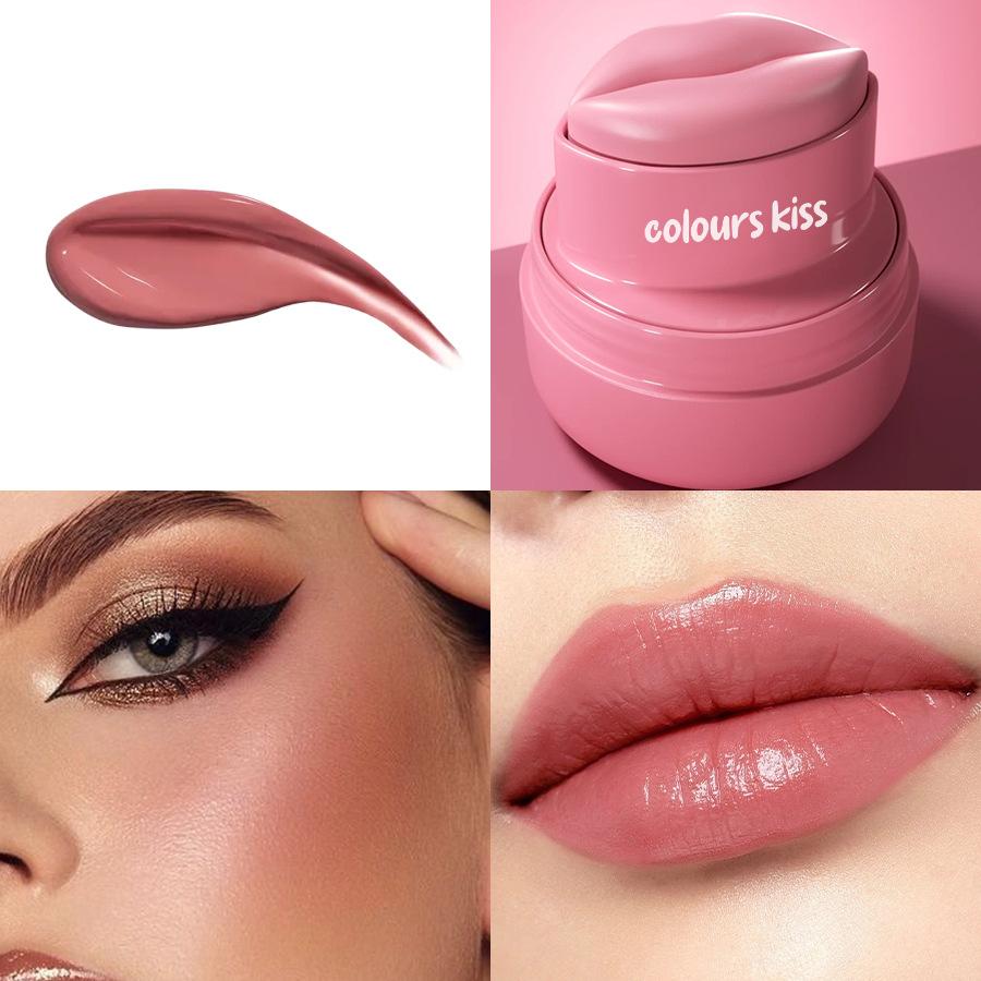 

PAGE VINE Round Multi Color Lip Palette 6 Color Lipstick Cheek Blush 3