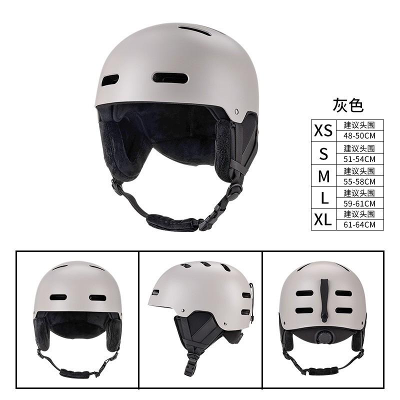 Unisex Ski Helmet Cover Adults Kids With Goggle Strap Winter Outdoor Snow Sports Safety Half EPS ABS