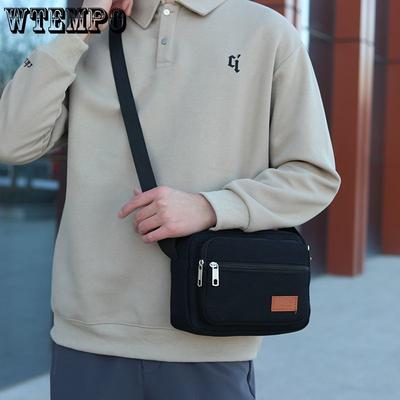 Mini Borsa Quadrata in Tela da Uomo Multistrato Resistente all'Usura e Durevole Borsa Casual Monospalla a Tracolla da Donna