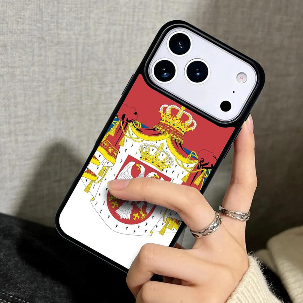 Capa Case for iPhone 17 Air 16 Pro Max 15 Plus 11 13 Mini 14 12 Back Phone Cover Flag of Serbia Serbian
