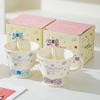 Bow Spoon Goblet Cute Girl Mug Set Drink Water Cup Small Gift Cup High Value Ceramic Cup