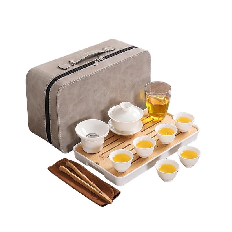 Mutton Fat Jade Travel Tea Set
