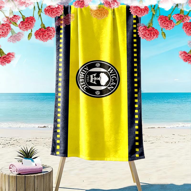 Wigan Athletic FC Tryckt Strandhandduk, Stor Mjuk Snabbtorkande Handduk för Strand Camping Simning