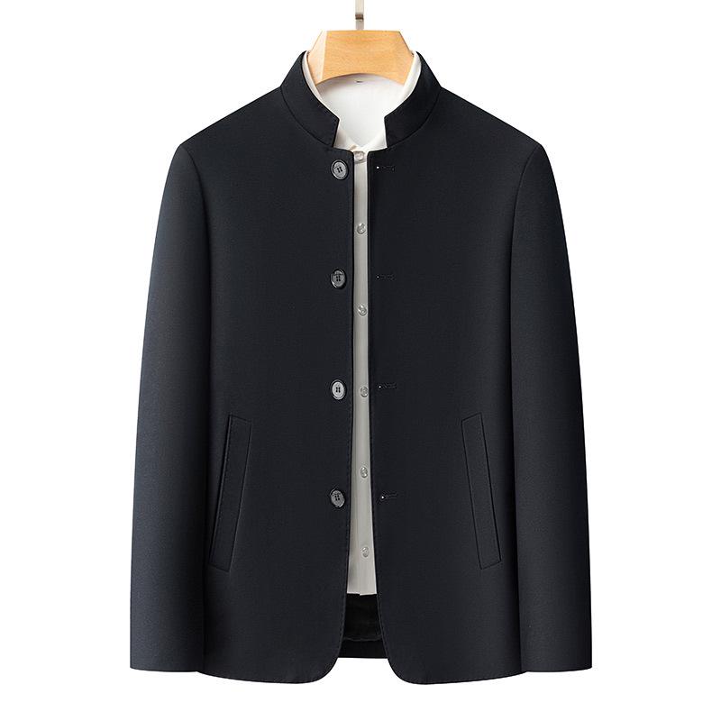 Frühjahr 2026 Herren Freizeit Zhongshan Anzugjacke - Business & Hochwertige Oberbekleidung für den Vater mittleren Alters M black