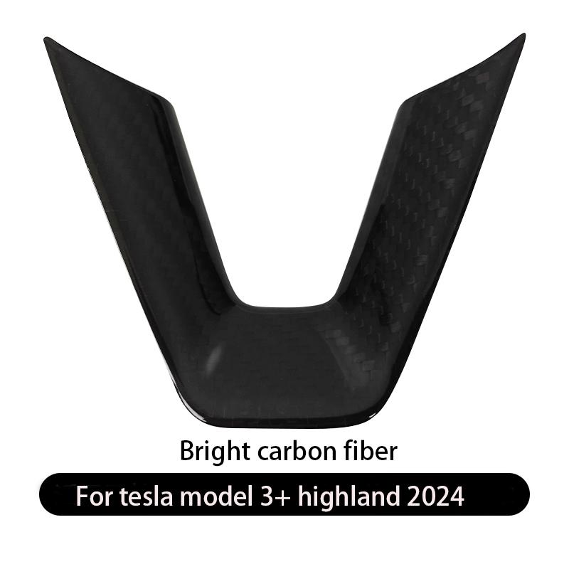 Steering Wheel Patch for Tesla Model 3+ Real Carbon Fiber Steering Wheel U-shaped Protective Cover 2026 New Model Y/Model YL