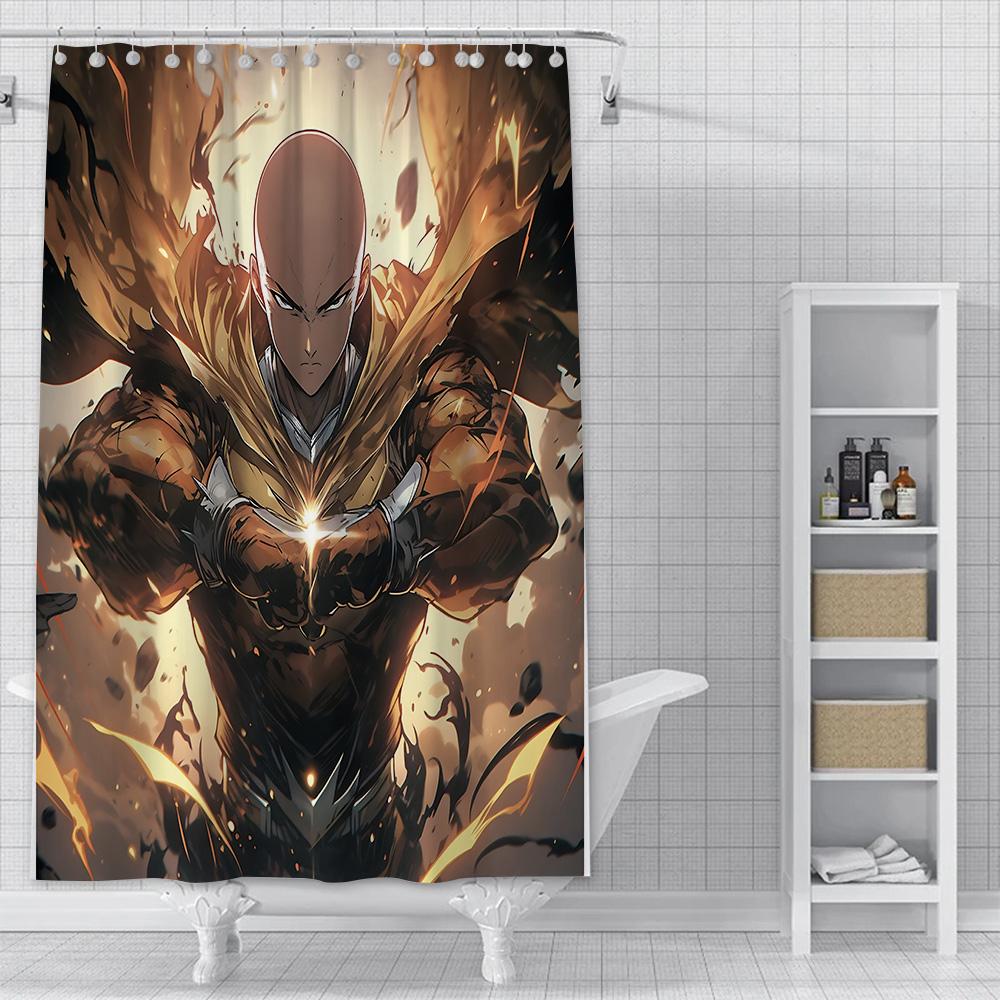 One Punch Man Shower Curtain Waterproof Polyester Fabric Paint Colorful Bath Curtains Home Bathroom Decor Curtain With Hook