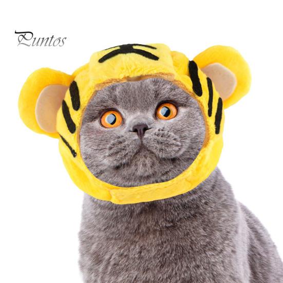 Pet Hat for Cats Adorable Cat Banana Duck Sun Flower Flamingo Tiger Soft Cartoon Design Fastener Tape Adjustable Funny Costume
