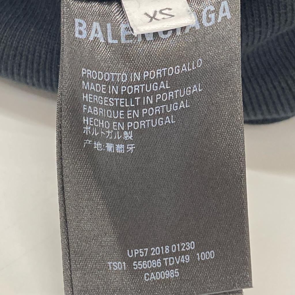 Balenciaga 556086 18 Black Oversized Back Embroidered Hoodie Tops XS blackUsed