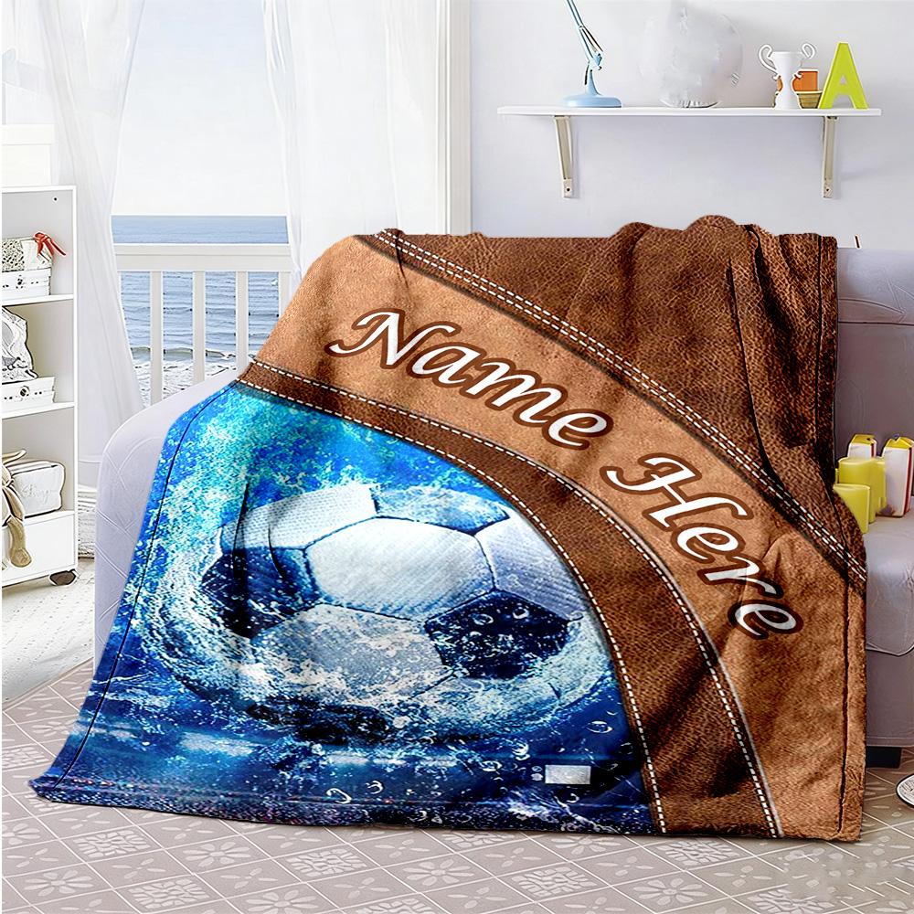 Football Style98 Personalized Name Blanket Throw Personalized Blanket Durable Comfort for Living Room Bed Sofa Home Decor Four Seasons Universal