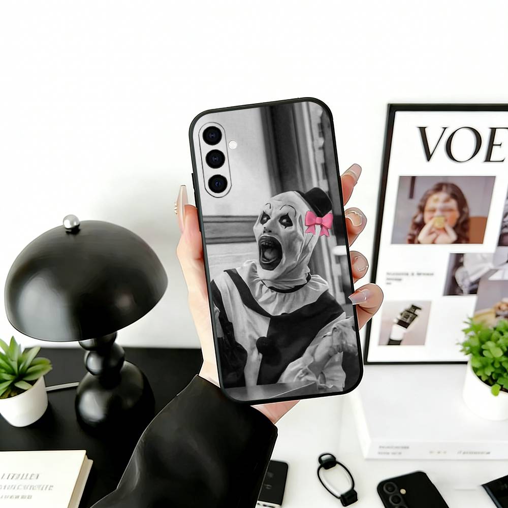 T-Terrifier H-Horror C-Clown Phone Case For Samsung Galaxy A73,A72,A71,A70,A53,A52,A51,Soft Silicone Black Cover